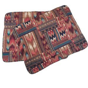 Croscill Vintage Southwest Cheyenne 80s 90s 2 Pillow Shams Cases Standard Cabin